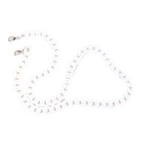 White Acrylic Fishbone Bag Chain Strap Underarm Bag Strap Replacement Handbag Purse Handle Decoration Charm; 23 inch