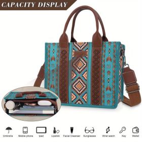 4Pcs Women's purse Tote, retro work satchel Lightweight, Boho tote