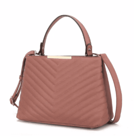 MKF Collection Dakota Satchel Handbag Vegan Leather Women By Mia K (Option: Dark Pink)