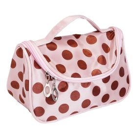Travel Makeup Bag Portable Cosmetic Organizer with Cosmetic Mirror Waterproof Toiletry Wash Bag for Women (Color: Coffee)