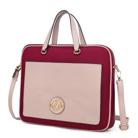 MKF Collection Nina Vegan Leather Women Laptop Case by Mia K (Color: Blush, Material: Vegan Leather)