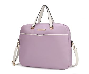 MKF Collection Rose Laptop Briefcase by Mia K (Color: Lilac, Material: Vegan Leather)